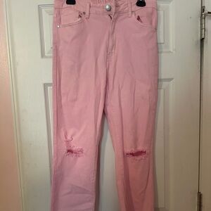 pink jeans